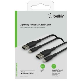 Cable USB a Lightning Belkin CAA001BT1MBK2PK 1 m Negro (2 Unidades) de Belkin, Cables USB - Ref: S7733866, Precio: 27,72 €, D...