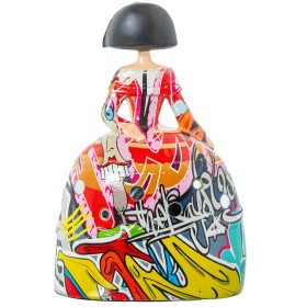 Deko-Figur Alexandra House Living Bunt Kunststoff Kleid Graffiti 14 x 9 x 21 cm von Alexandra House Living, Sammlerstücke - R...