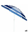 Parasol Aktive UV50 Ø 220 cm Poliéster Alumínio 220 x 214,5 x 220 cm (6 Unidades) | Tienda24 Tienda24.eu