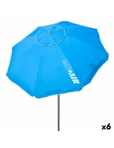 Parasol Riscas Branco/Azul Ø 240 cm | Tienda24 Tienda24.eu