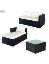 Muebles de Jardín Aktive Sofá de 3 Plazas Mesa auxiliar 203 x 125 x 64 cm | Tienda24 Tienda24.eu