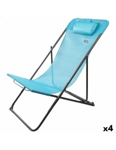 Marbueno Chaise Longue Pliante Acier Avec Coussin Jardin et Piscine 190X58X27 cm Noire 10004 | Tienda24 Tienda24.eu