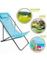 Chaise longue inclinable Aktive Bleu 53 x 87 x 78 cm (4 Unités) | Tienda24 Tienda24.eu