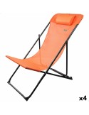 Chaise longue inclinable Aktive Orange 53 x 87 x 78 cm (4 Unités) | Tienda24 Tienda24.eu