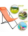 Chaise longue inclinable Aktive Orange 53 x 87 x 78 cm (4 Unités) | Tienda24 Tienda24.eu