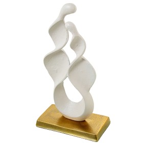 Statua Decorativa Alexandra House Living Bianco Dorato Alluminio Astratto 23 x 12 x 45 cm di Alexandra House Living, Oggetti ...