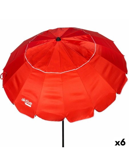 Parasol Aktive Rouge Aluminium 240 x 235 x 240 cm (6 Unités) | Tienda24 Tienda24.eu