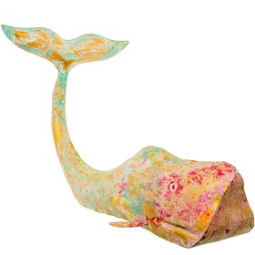 Figura Decorativa Alexandra House Living Amarillo Hierro Ballena 75 x 42 x 47 cm de Alexandra House Living, Coleccionables - ...