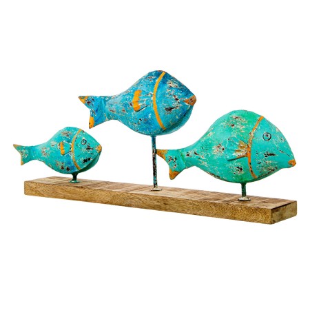 Figura Decorativa Alexandra House Living Azul Ferro Peixes 72 x 10 x 28 cm de Alexandra House Living, Colecionáveis - Ref: D1...