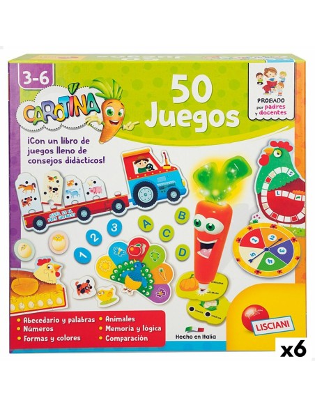 Educational Game Lisciani Carotina Baby 50 Juegos Electric 4,5 x 14,5 x 3,5 cm (6 Units) | Tienda24 Tienda24.eu