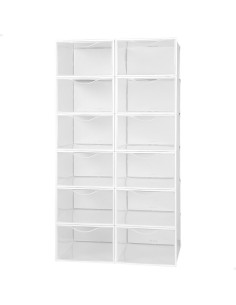 Scatola da scarpe impilabile Max Home Bianco 12 Unità polipropilene ABS 23 x 14,5 x 33,5 cm da Max Home, Accessori di conserv...