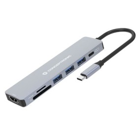 Hub USB Conceptronic 110519207101 Gris Multicouleur 100 W de Conceptronic, Hubs USB - Réf : M0520988, Prix : 37,52 €, Remise : %