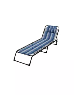 Marbueno Chaise Longue Pliante Acier Avec Coussin Jardin et Piscine 190X58X27 cm Vert 10002 | Tienda24 Tienda24.eu