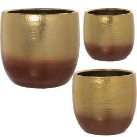 Conjunto de vasos Alexandra House Living Ouro Cerâmica 3 Peças de Alexandra House Living, Vasos - Ref: D1621883, Preço: 57,12...