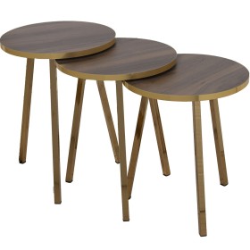 Jeu de 3 tables Alexandra House Living Marron Doré Bois de Alexandra House Living, Tables - Réf : D1624560, Prix : 119,41 €, ...