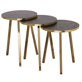 Set of 3 tables Alexandra House Living Brown Golden Wood by Alexandra House Living, Tables - Ref: D1624561, Price: 119,41 €, ...