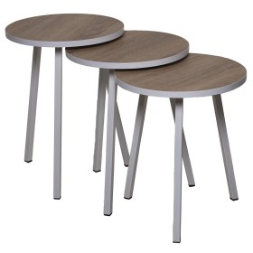 Jeu de 3 tables Alexandra House Living Blanc Marron Bois de Alexandra House Living, Tables - Réf : D1624565, Prix : 81,99 €, ...