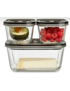 Boîte à lunch hermétique Pyrex Cook & store Rouge verre (400 ml) (6 Unités) | Tienda24 Tienda24.eu