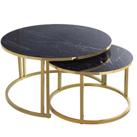 Jeu de 2 tables Alexandra House Living Noir Doré Bois de Alexandra House Living, Tables - Réf : D1624579, Prix : 267,62 €, Re...