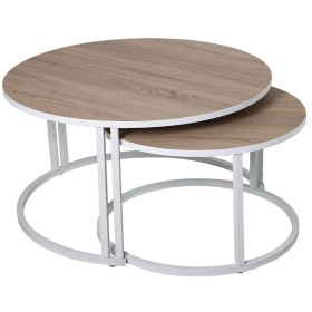 Jeu de 2 tables Alexandra House Living Blanc Marron Bois de Alexandra House Living, Tables - Réf : D1624580, Prix : 256,93 €,...