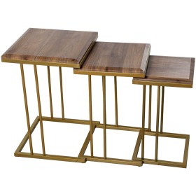 Jeu de 3 tables Alexandra House Living Marron Doré Bois de Alexandra House Living, Tables - Réf : D1624583, Prix : 193,20 €, ...