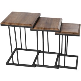 Jeu de 3 tables Alexandra House Living Marron Noir Bois de Alexandra House Living, Tables - Réf : D1624584, Prix : 193,47 €, ...