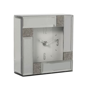 Tafelklok Alexandra House Living Cinzento Cristal Espelho 14 x 4 x 14 cm de Alexandra House Living, Relógios de secretária - ...