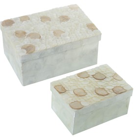 Set of decorative boxes Alexandra House Living Brown Mother of pearl 2 Pieces by Alexandra House Living, Boxes - Ref: D162500...