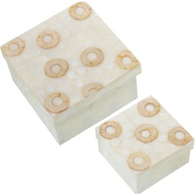 Set of decorative boxes Alexandra House Living Brown Mother of pearl 2 Pieces by Alexandra House Living, Boxes - Ref: D162503...