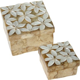 Set of decorative boxes Alexandra House Living Brown Mother of pearl 2 Pieces by Alexandra House Living, Boxes - Ref: D162504...