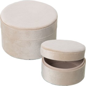 Set of decorative boxes Alexandra House Living Cream Textile 2 Pieces by Alexandra House Living, Boxes - Ref: D1625442, Price...