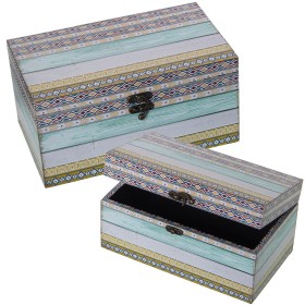 Set of decorative boxes Alexandra House Living Multicolour Wood 2 Pieces by Alexandra House Living, Boxes - Ref: D1625458, Pr...