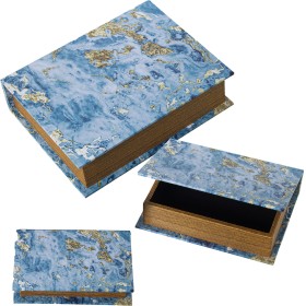 Set of decorative boxes Alexandra House Living Blue Wood 3 Pieces by Alexandra House Living, Boxes - Ref: D1625468, Price: 36...