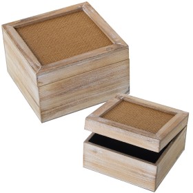 Set of decorative boxes Alexandra House Living Brown Wood 2 Pieces by Alexandra House Living, Boxes - Ref: D1625474, Price: 3...