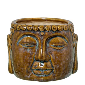 Vaso Alexandra House Living Marrone Ceramica Buddha 15 x 11 x 14 cm di Alexandra House Living, Cachepot - Rif: D1629408, Prez...