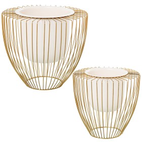 Set de Maceteros Alexandra House Living Oro Metal 2 Piezas de Alexandra House Living, Maceteros - Ref: D1633199, Precio: 86,7...