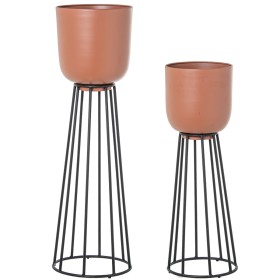 Set di vasi da fiori Alexandra House Living Terracotta Metallo 2 Pezzi di Alexandra House Living, Cachepot - Rif: D1633201, P...