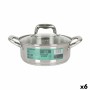 Casserole with glass lid Quttin Caesar Steel ø 20 x 8 cm (6 Units) | Tienda24 - Global Online Shop Tienda24.eu