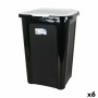 Rubbish Bin Tontarelli Coverline White 44 L Black 38,5 x 34,5 x 54,5 cm (6 Units) | Tienda24 - Global Online Shop Tienda24.eu