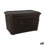 Laundry Basket Tontarelli Arianna With lid Black 48,3 L (6 Units) | Tienda24 - Global Online Shop Tienda24.eu