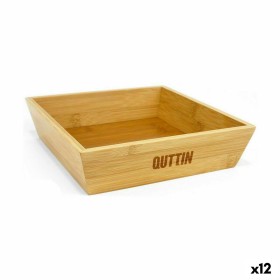 Bowl Quttin Brown Bamboo 20 x 20 x 5 cm (12 Units) by Quttin, Bowls and large cups - Ref: S2230191, Price: 44,60 €, Discount: %