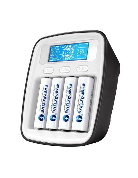 Chargeur de batterie EverActive NC-1000M Noir/Blanc | Tienda24 Tienda24.eu