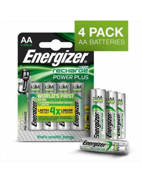 Rechargeable Batteries Energizer Accu Recharge Power Plus 2000 AA BP4 AA HR6 | Tienda24 Tienda24.eu