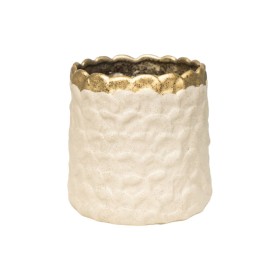 Planter Romimex White Golden Porcelain 17 x 16 x 17 cm by Romimex, Cachepots - Ref: D1628654, Price: 25,57 €, Discount: %