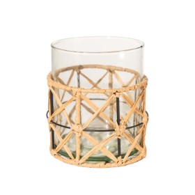 Candleholder Romimex Brown Transparent Jute Glass 12 x 13 x 12 cm by Romimex, Candelabras and candle holders - Ref: D1628683,...