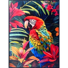 Painting Romimex Velvet MDF Wood Parrot 83 x 123 x 4 cm by Romimex, Paintings - Ref: D1628690, Price: 127,62 €, Discount: %