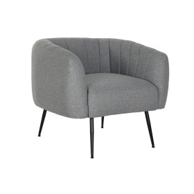 Fauteuil DKD Home Decor Noir Gris Mousse Bois Métal 81 x 75 x 73 cm de DKD Home Decor, Chaises - Réf : S3052906, Prix : 187,7...