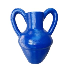 Vase Romimex Bleu de Colbat Céramique 28 x 35 x 22 cm Avec des poignées de Romimex, Vases - Réf : D1628725, Prix : 55,94 €, R...