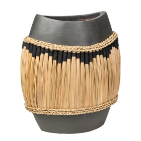 Vase Romimex Black Natural Ceramic Natural Fibre 40 x 40 x 24 cm by Romimex, Vases - Ref: D1628753, Price: 115,00 €, Discount: %