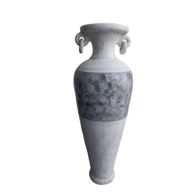 Vase de sol Romimex Blanc Gris Terre cuite 34 x 100 x 34 cm Avec des poignées de Romimex, Vases - Réf : D1628787, Prix : 189,...